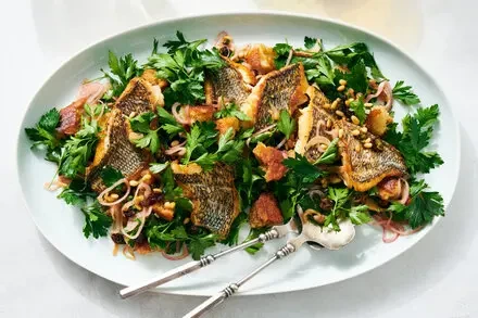 Crispy Fish Salad With Parsley and Ciabatta Croutons