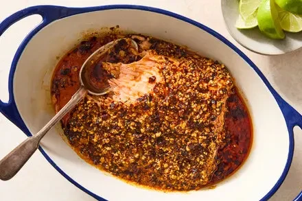 Salsa Macha Roasted Salmon