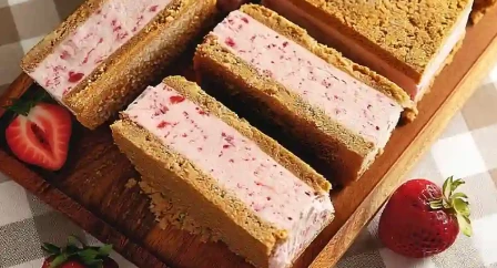 Strawberry and Ice Cream Sandwiches