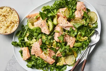 Salmon With Avocado and Cilantro Salad